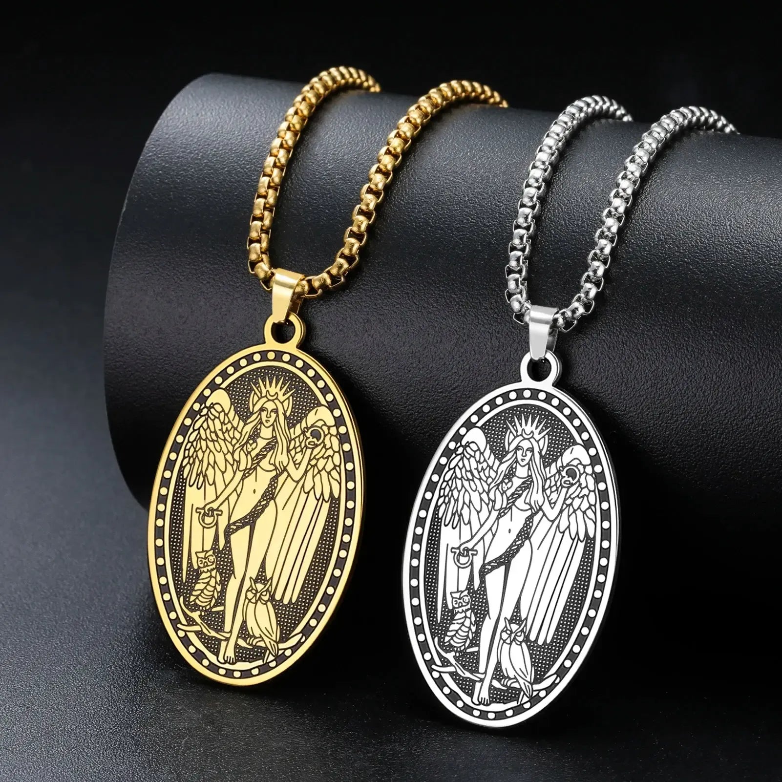 Double-Sided Lilith Sigil Necklace – reverse side detail