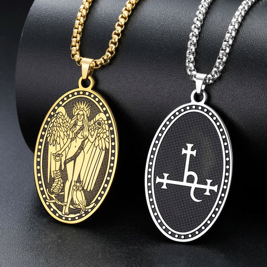 Double-Sided Lilith Sigil Necklace – front view