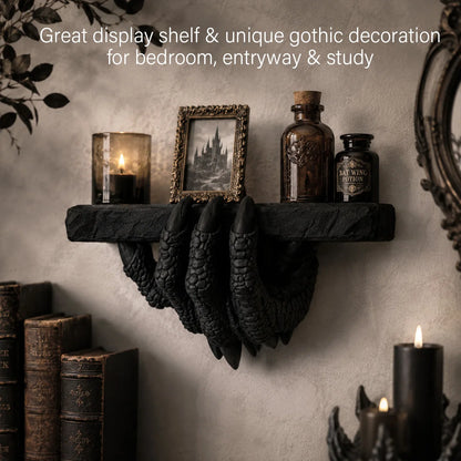 Dragon Claw Wall Shelf Gothic Resin Crystal and Candle Rack-MoonChildWorld