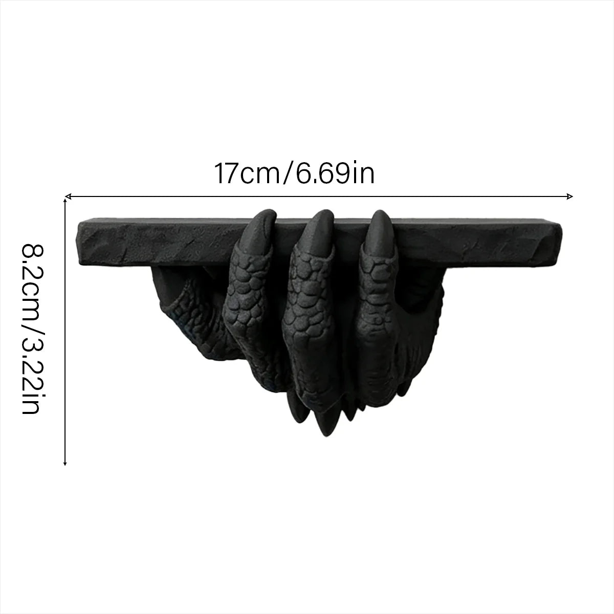 Dragon Claw Wall Shelf Gothic Resin Crystal and Candle Rack-MoonChildWorld
