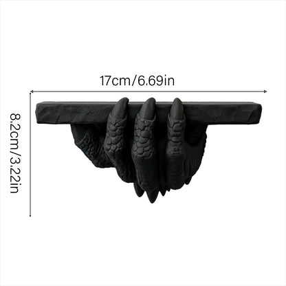 Dragon Claw Wall Shelf Gothic Resin Crystal and Candle Rack-MoonChildWorld