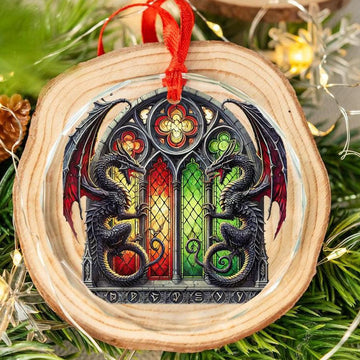 Dragon Glass Ornament Dragon Christmas Tree Ornament-MoonChildWorld