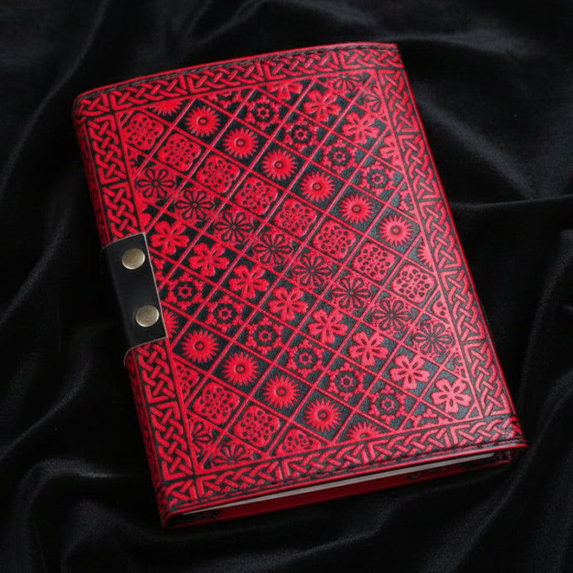 Dragon Star Pentagram Leather Journal with Lock – Witch Grimoire Book of Shadows-MoonChildWorld