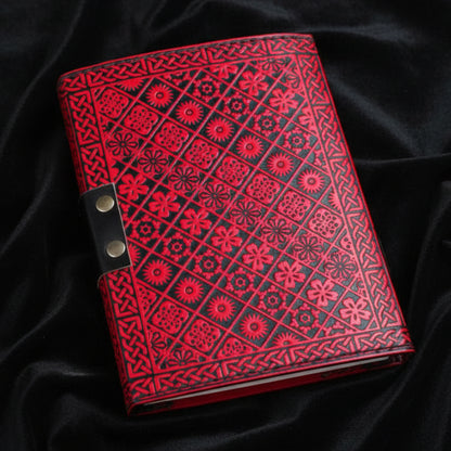 Dragon Star Pentagram Leather Journal with Lock – Witch Grimoire Book of Shadows-MoonChildWorld