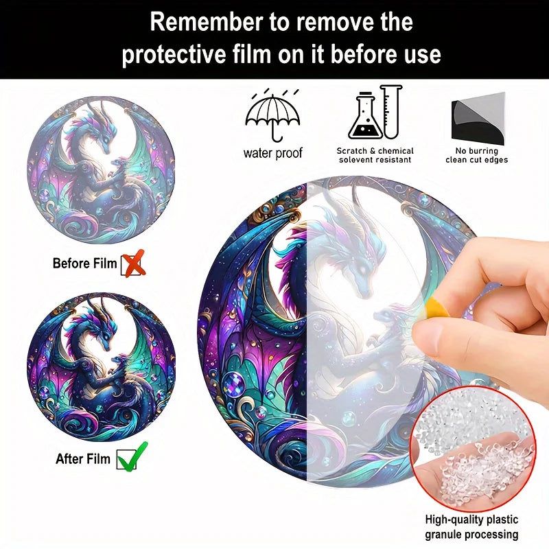 Dragon Suncatcher Mystic Acrylic Round Sign Witchy Decor-MoonChildWorld