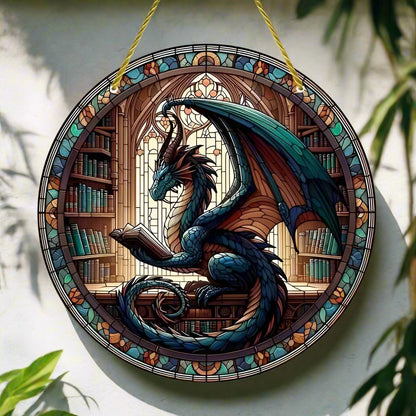 Dragon Wooden Sign Mythical Dragon Hanging Sign-MoonChildWorld