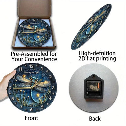 Dragonfly Wall Clock - Insect Wall Clock Home Decor-MoonChildWorld
