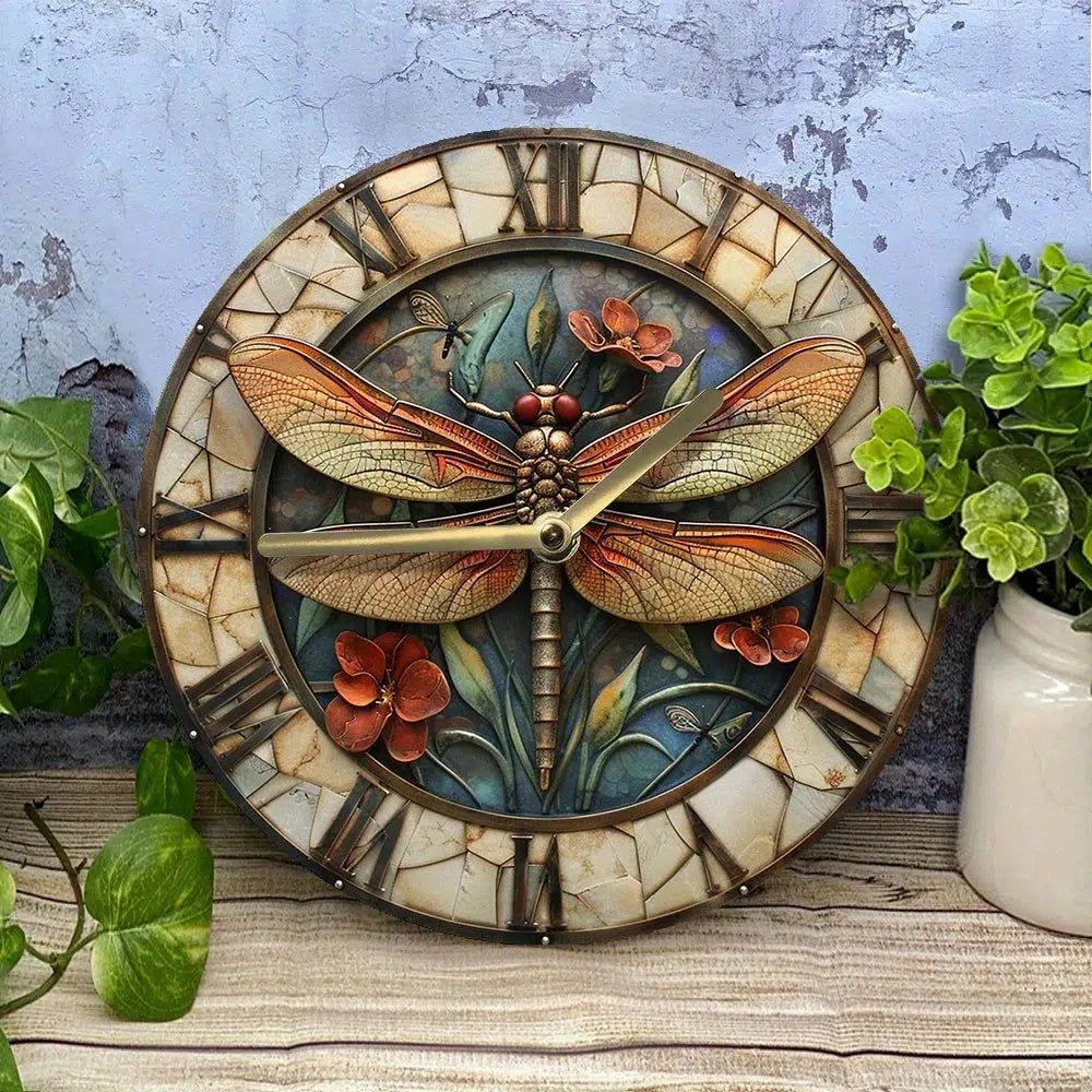 Dragonfly Wall Clock Vintage Wall Clock-MoonChildWorld