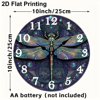 Dragonfly Wall Clock Wooden Wall Clock Spirit Animal Wall Decor-MoonChildWorld
