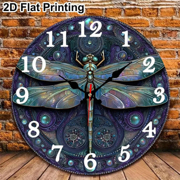 Dragonfly Wall Clock Wooden Wall Clock Spirit Animal Wall Decor-MoonChildWorld