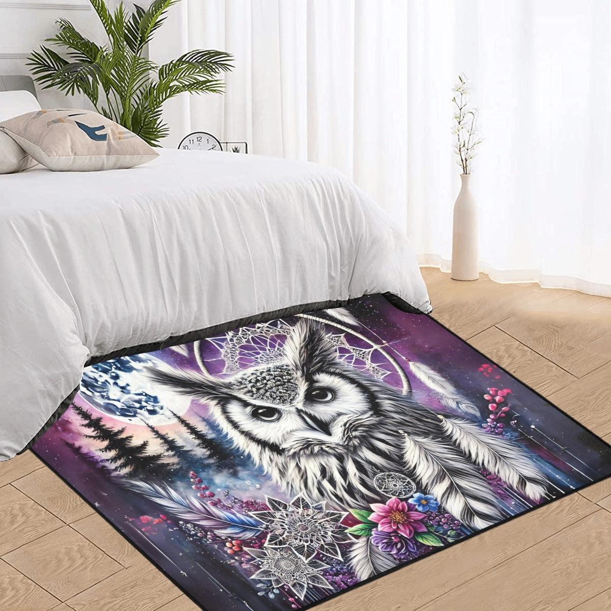 Dreamcatcher Spirit Owl Area Rug Moon Owl Carpet-MoonChildWorld