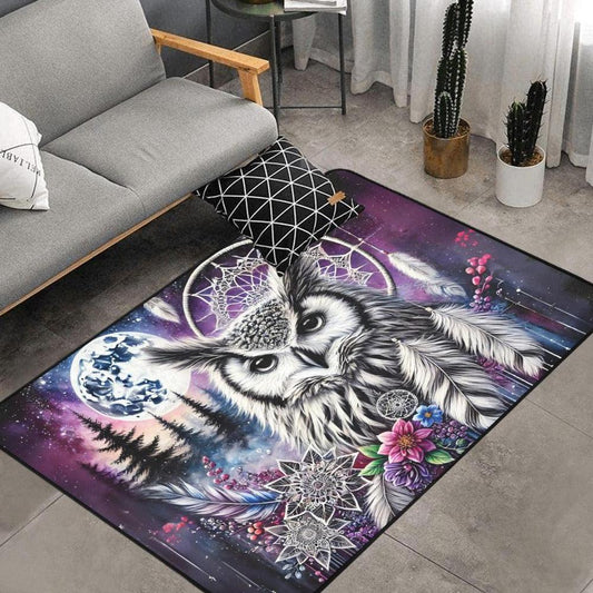 Dreamcatcher Spirit Owl Area Rug Moon Owl Carpet