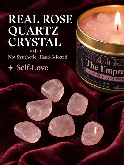 The Empress Tarot Candle – Rose Geranium Scented Rose Quartz Candle