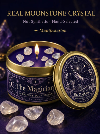 The Magician Tarot Candle – Scented Crystal Candle for Witchy Altar Decor