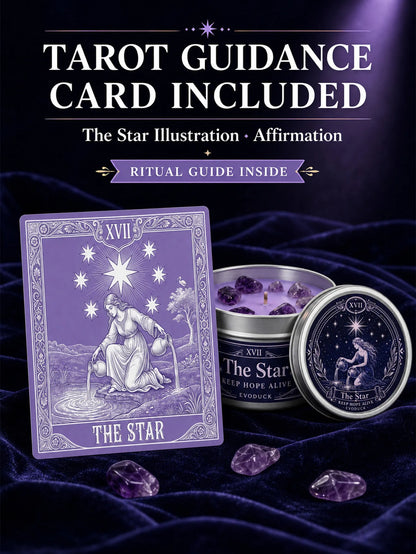 The Star Tarot Candle – Water Lily Lilac Scented Amethyst Candle