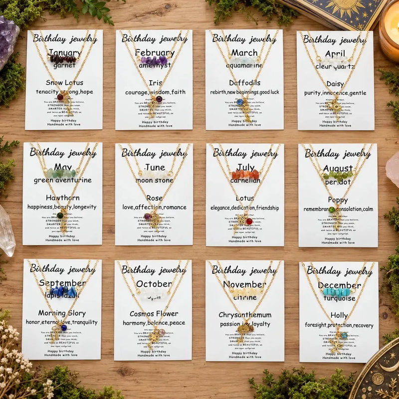 Earth Magic Birth Flower & Birthstone Talisman Necklace