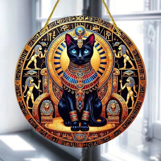 Egyptian Cat God Buster Suncatcher Egyptian Cat Window Art-MoonChildWorld