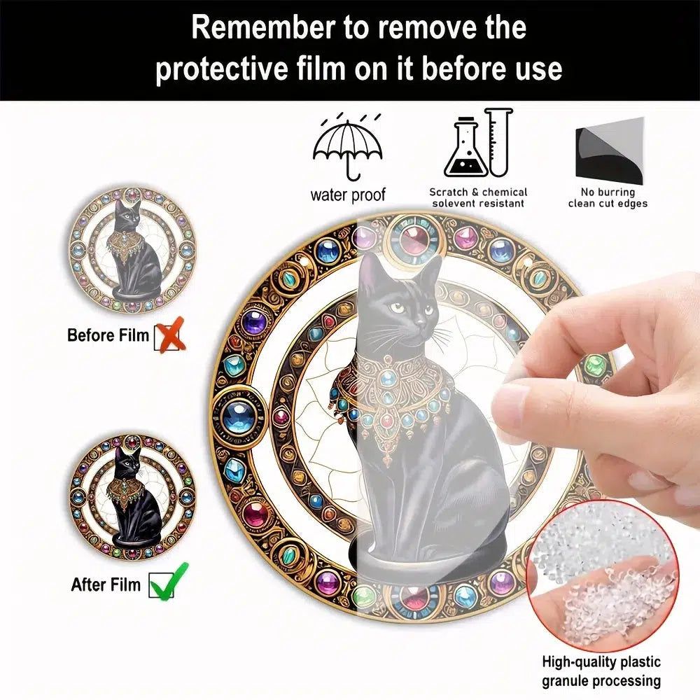 Egyptian Cat Suncatcher Charming Black Cat Window Hanging-MoonChildWorld