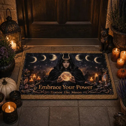 Moon Phases Gothic Witch Doormat – Halloween Witchy Welcome Mat for Dark Aesthetic Decor_mockup_1.webp