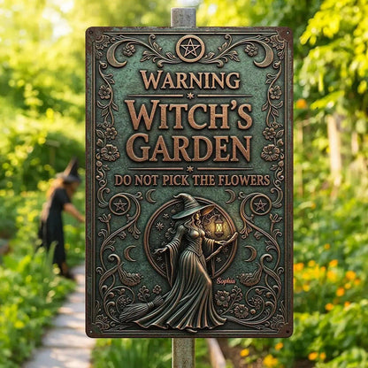 Enchanted Garden Witch Wall Art Wicca Home Decor Pagan Metal Sign-MoonChildWorld