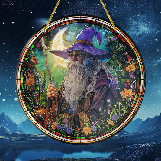 Enchanted Wizard Suncatcher Witch Acrylic Sign-MoonChildWorld