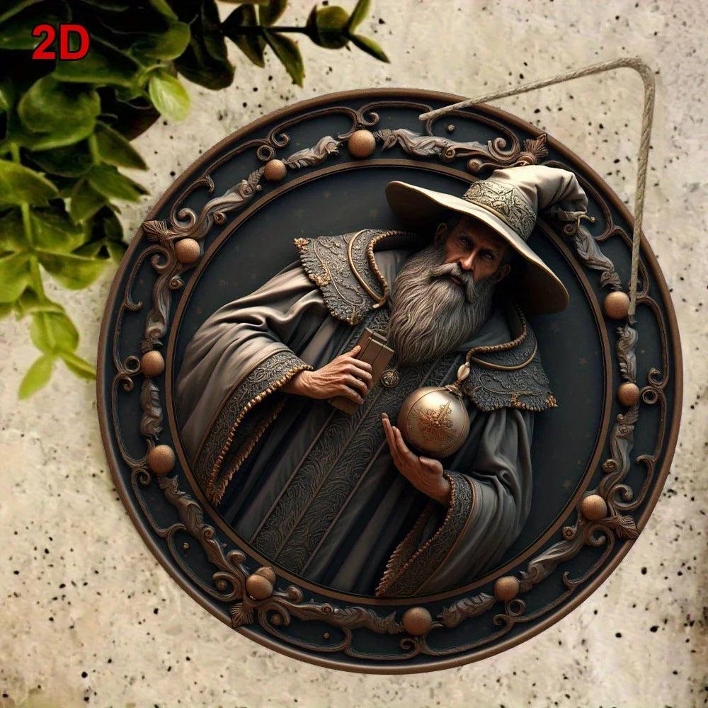 Enchanting Witch and Raven Gothic Metal Sign Halloween Decor-MoonChildWorld