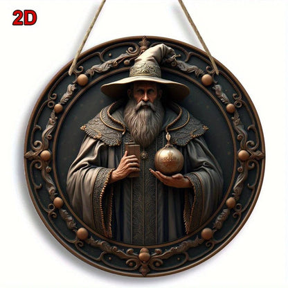 Enchanting Witch and Raven Gothic Metal Sign Halloween Decor-MoonChildWorld