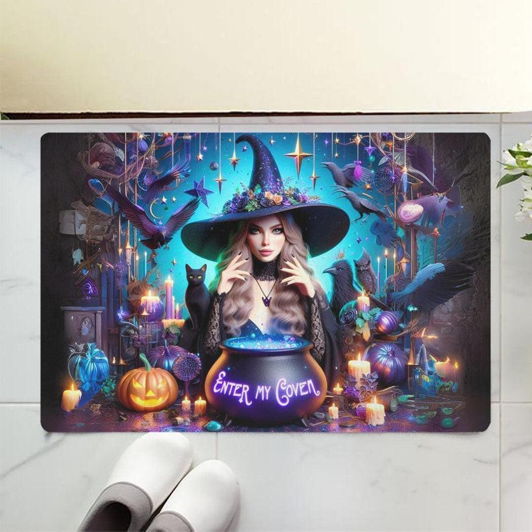 Enter my coven Gothic Witch Doormat Spooky Halloween Doormat-MoonChildWorld