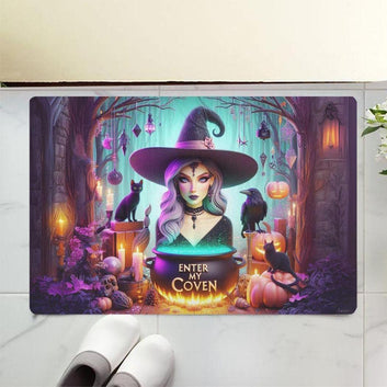 Enter my coven Gothic Witch Doormat Spooky Halloween Doormat-MoonChildWorld