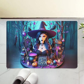 Enter my coven Gothic Witch Doormat Spooky Halloween Doormat-MoonChildWorld