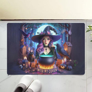 Enter my coven Gothic Witch Doormat Spooky Halloween Doormat-MoonChildWorld