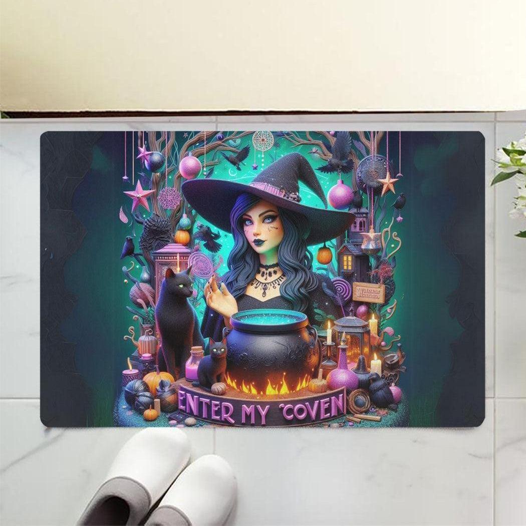 Enter my coven Gothic Witch Doormat Spooky Halloween Doormat-MoonChildWorld
