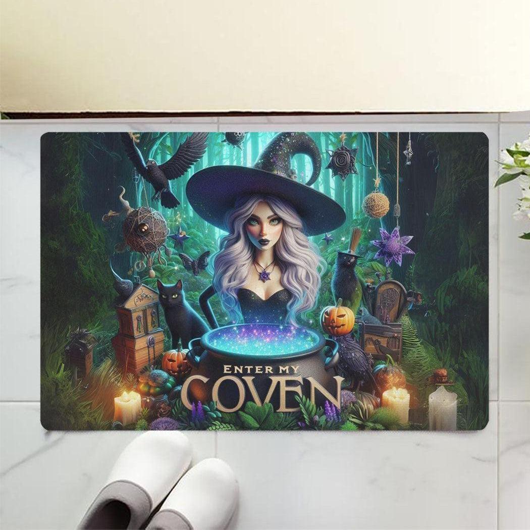 Enter my coven Gothic Witch Doormat Spooky Halloween Doormat-MoonChildWorld