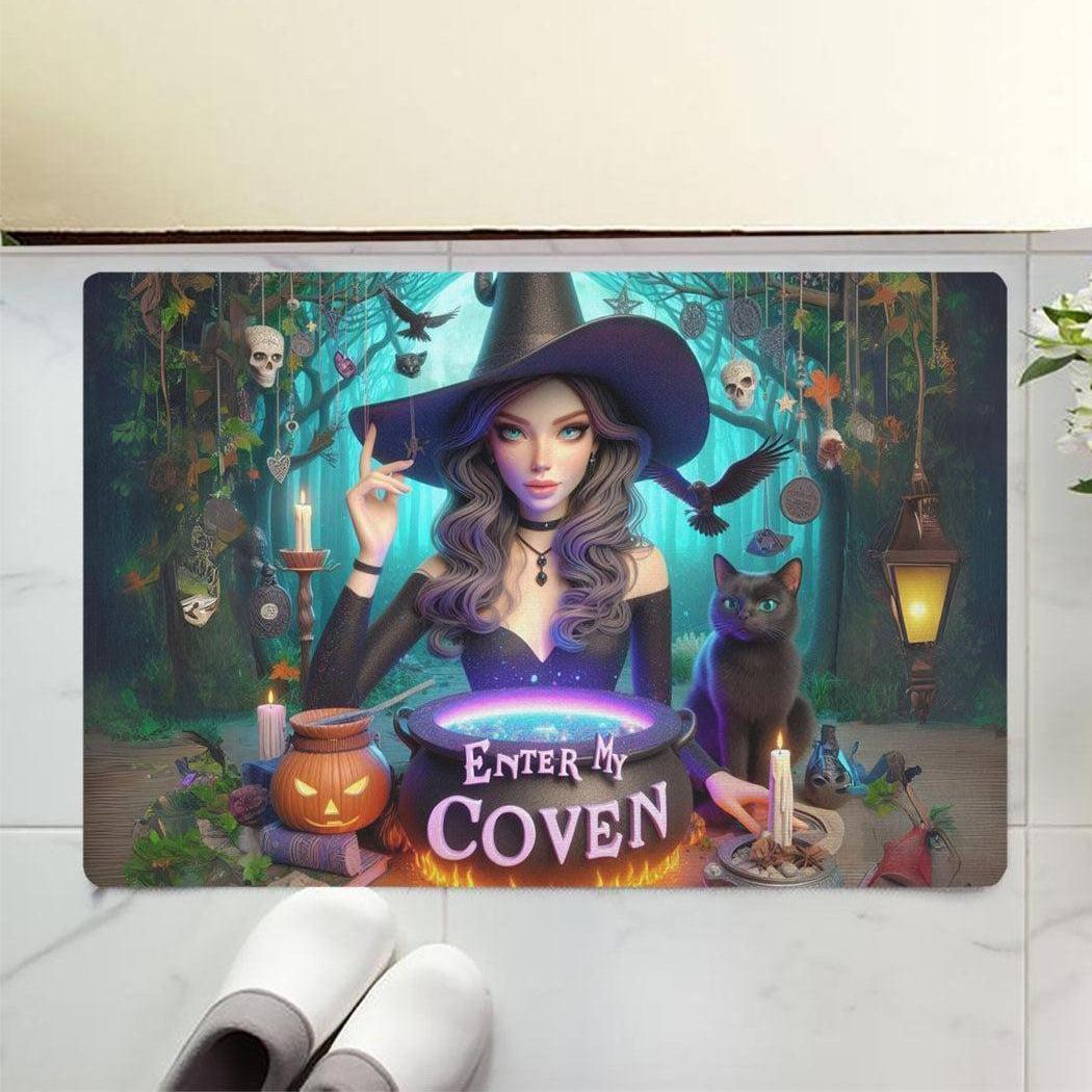 Enter my coven Gothic Witch Doormat Spooky Halloween Doormat-MoonChildWorld