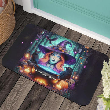Enter my coven Gothic Witch Doormat Spooky Halloween Doormat-MoonChildWorld