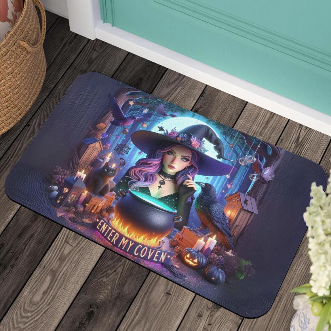 Enter my coven Gothic Witch Doormat Spooky Halloween Doormat-MoonChildWorld