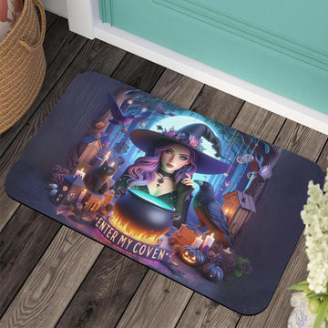 Enter my coven Gothic Witch Doormat Spooky Halloween Doormat-MoonChildWorld