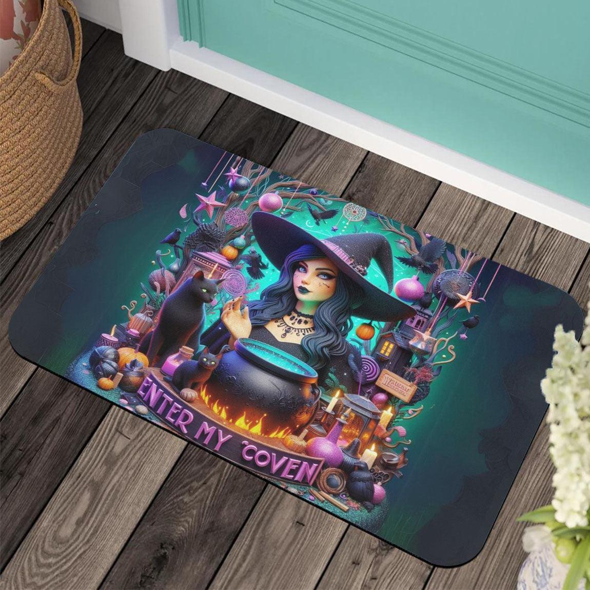Enter my coven Gothic Witch Doormat Spooky Halloween Doormat-MoonChildWorld