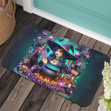 Enter my coven Gothic Witch Doormat Spooky Halloween Doormat-MoonChildWorld