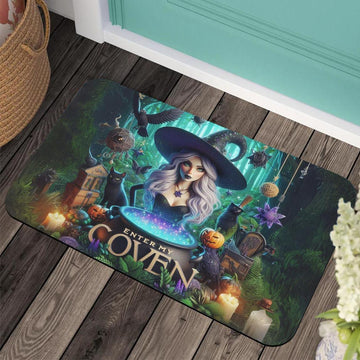 Enter my coven Gothic Witch Doormat Spooky Halloween Doormat-MoonChildWorld