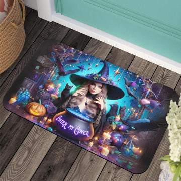 Enter my coven Gothic Witch Doormat Spooky Halloween Doormat-MoonChildWorld
