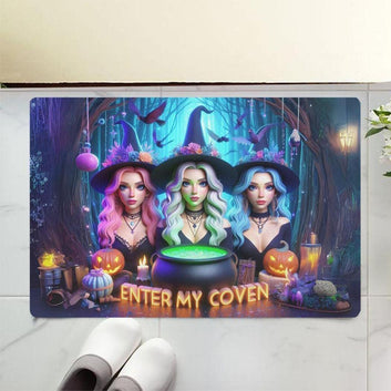 Enter my coven Gothic Witches Doormat Spooky Halloween Doormat-MoonChildWorld