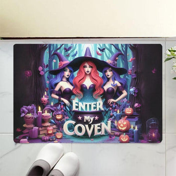 Enter my coven Gothic Witches Doormat Spooky Halloween Doormat-MoonChildWorld