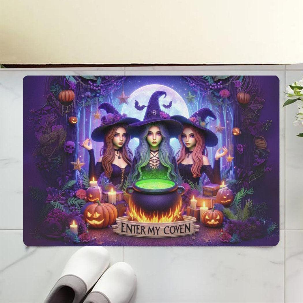 Enter my coven Gothic Witches Doormat Spooky Halloween Doormat-MoonChildWorld