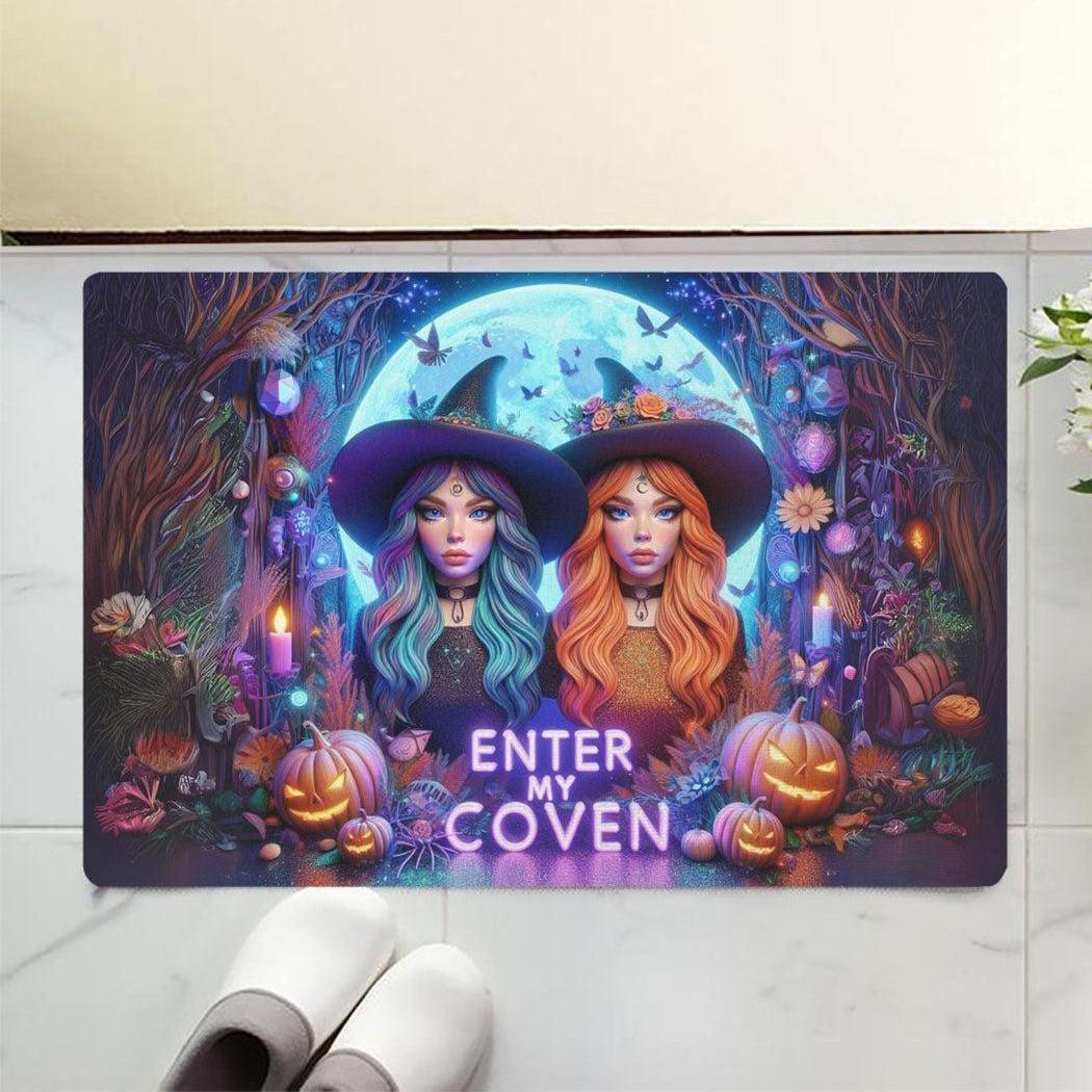Enter my coven Gothic Witches Doormat Spooky Halloween Doormat-MoonChildWorld