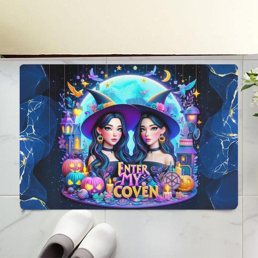 Enter my coven Gothic Witches Doormat Spooky Halloween Doormat-MoonChildWorld