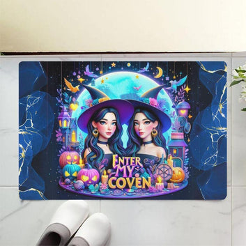 Enter my coven Gothic Witches Doormat Spooky Halloween Doormat-MoonChildWorld