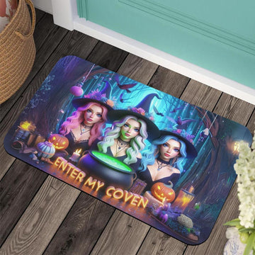 Enter my coven Gothic Witches Doormat Spooky Halloween Doormat-MoonChildWorld