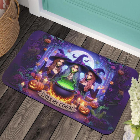 Enter my coven Gothic Witches Doormat Spooky Halloween Doormat-MoonChildWorld