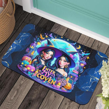 Enter my coven Gothic Witches Doormat Spooky Halloween Doormat-MoonChildWorld